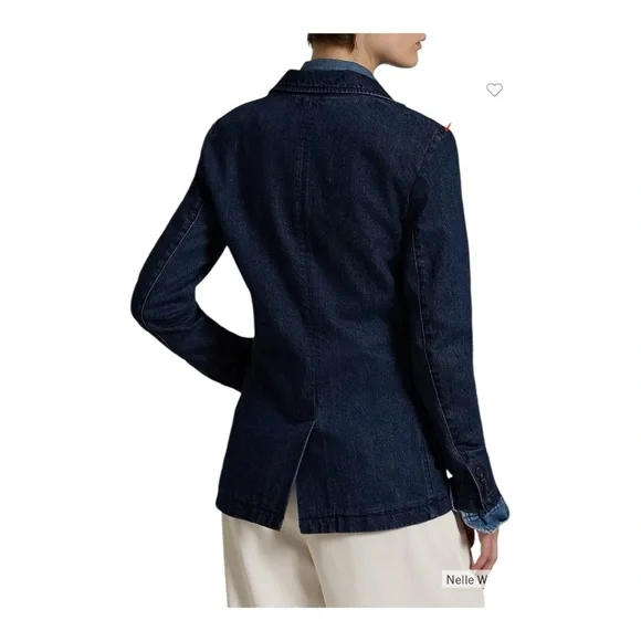 🕶️ Polo Ralph Lauren Cotton Denim Single-Breasted Blazer – Size 4 – NWT 🕶️ - Picture 3 of 12